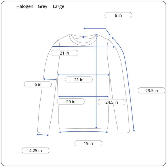 Halogen Grey Cashmere Crew Neck Sweater Size Large - Picture 7 of 7